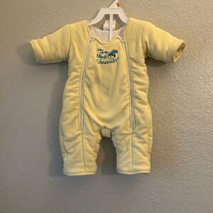 Magic Yellow Baby Sleepsuit with Blue Embroidery